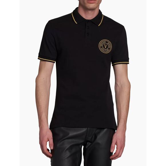 NWT Versace Jeans Couture Logo Cotton Polo Shirt Sz L